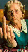 Funny photo - Granny Giving The Finger