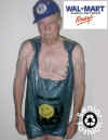 Funny picture of old man in Wal Mart plastic bag